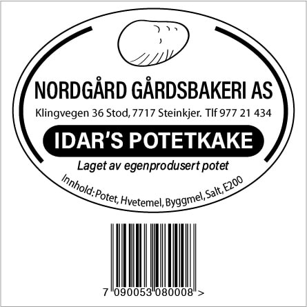 IdarsPotetkake_label IdarsPotetkake_label
